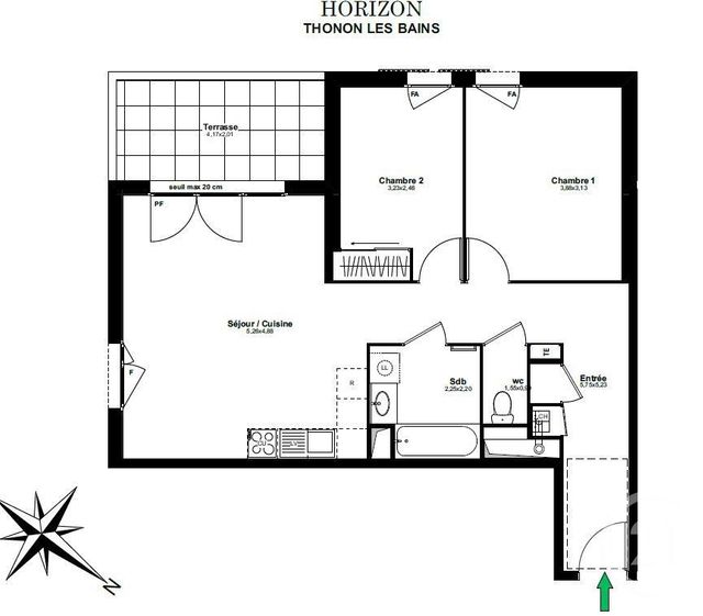 Appartement F3 à vendre - 3 pièces - 64.86 m2 - THONON LES BAINS - 74 - RHONE-ALPES - Century 21 Chablais - Léman