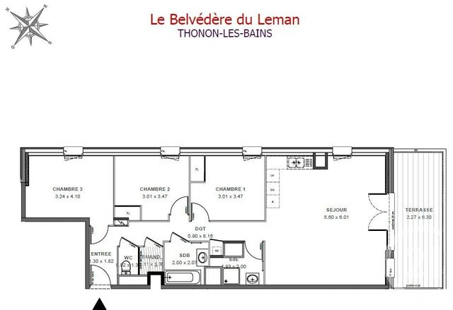 Appartement F4 à vendre - 4 pièces - 86.26 m2 - THONON LES BAINS - 74 - RHONE-ALPES - Century 21 Chablais - Léman